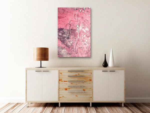 Canvas Print - Figure on Pink Background (1-part) - Female Silhouette in Marble - Image 2