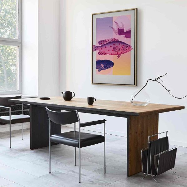 Canvas Print - Fish in Pastels - Stylized Fish Against Gradient Shapes