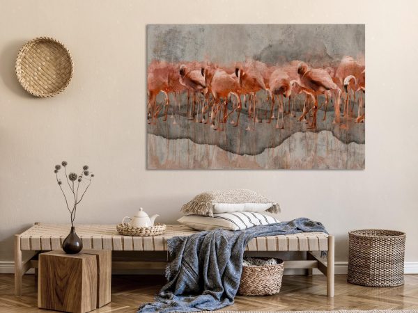 Canvas Print - Flamingo Lake (1 Part) Wide - Image 2