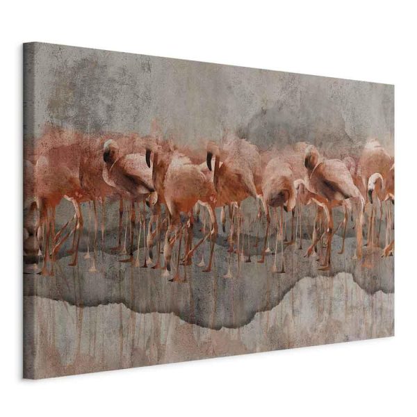 Canvas Print - Flamingo Lake (1 Part) Wide
