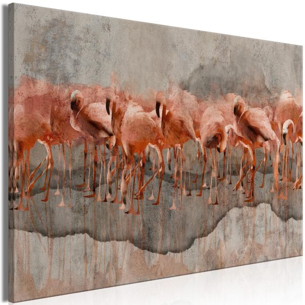 Canvas Print - Flamingo Lake (1 Part) Wide