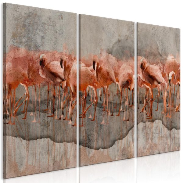 Canvas Print - Flamingo Lake (3 Parts)