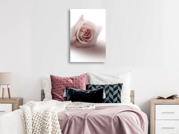 Canvas Print - Floral Glamour Glow (1-part) - Delicate and Pastel Pink Rose - Image 2