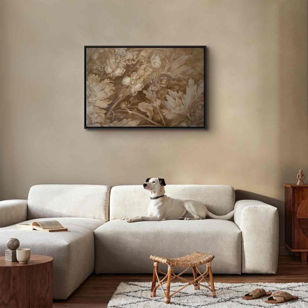 Canvas Print - Floral Ornaments Carved in Delicate Sepia and Brown Shades - Image 4