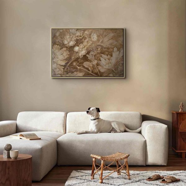 Canvas Print - Floral Ornaments Carved in Delicate Sepia and Brown Shades - Image 6