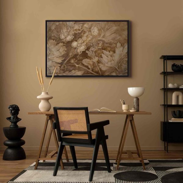 Canvas Print - Floral Ornaments Carved in Delicate Sepia and Brown Shades - Image 12