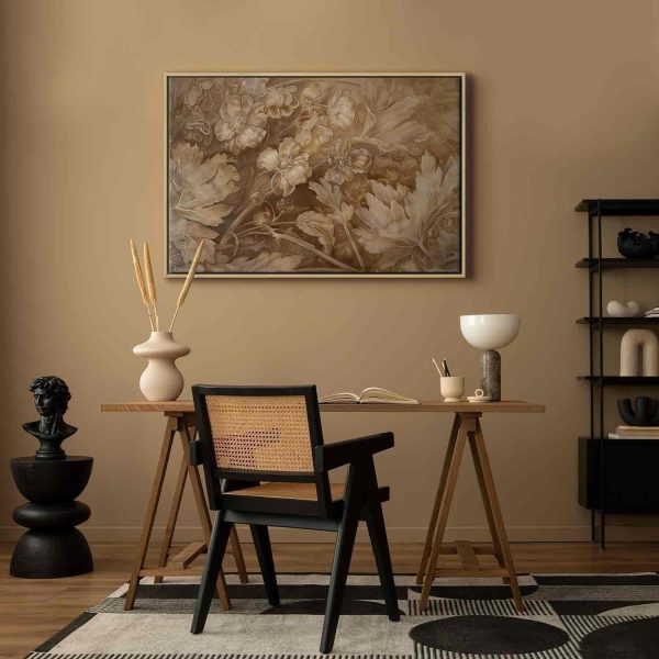 Canvas Print - Floral Ornaments Carved in Delicate Sepia and Brown Shades - Image 13