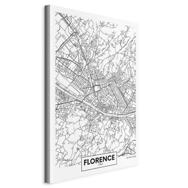 Canvas Print - Florence Map (1 Part) Vertical