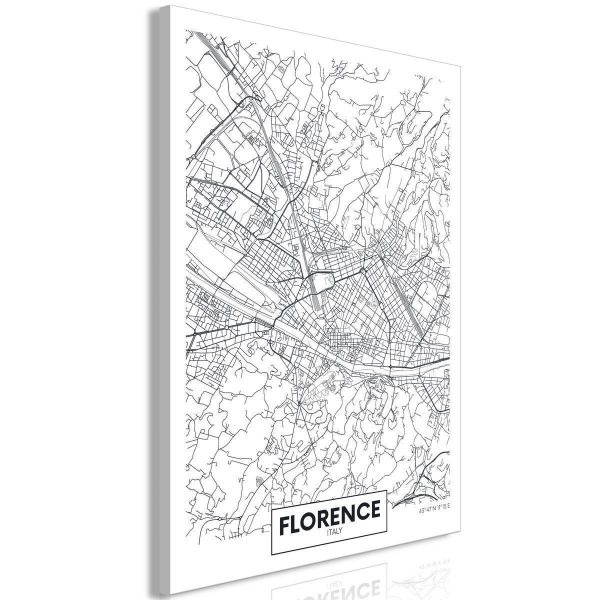 Canvas Print - Florence Map (1 Part) Vertical