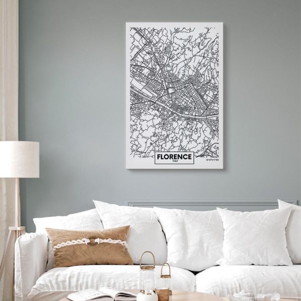 Canvas Print - Florence Map (1 Part) Vertical