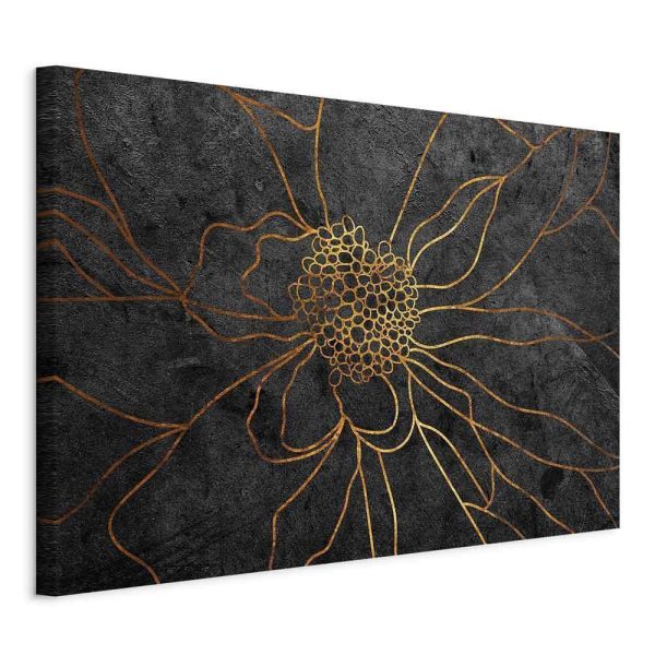 Canvas Print - Flower in Gold (1 Part) Wide