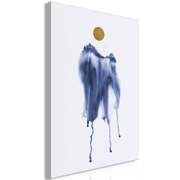 Canvas Print - Forest in Watercolors (1-part) - Blue Hue Landscape Abstraction