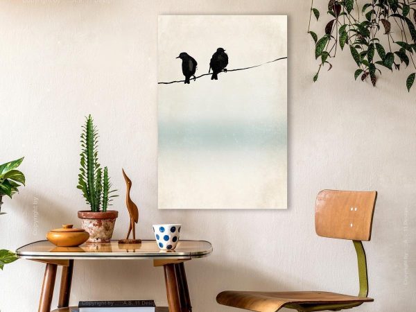 Canvas Print - Frozen Sparrows (1 Part) Vertical