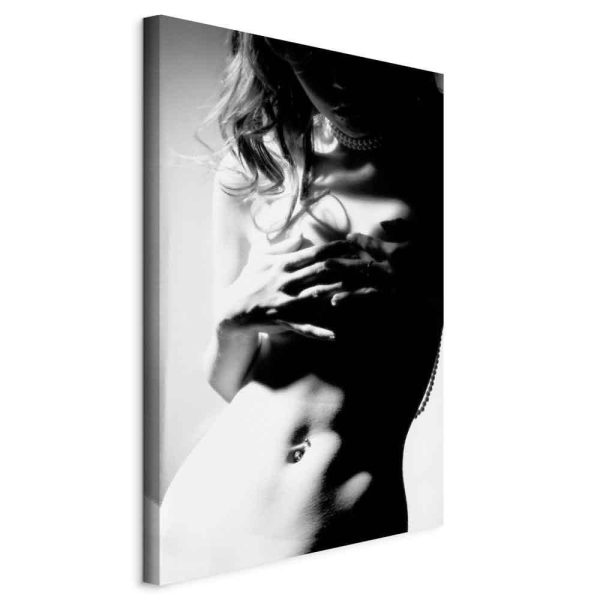Canvas Print - Gentleness of Contrast (1-part) - Female Nude in Black and White