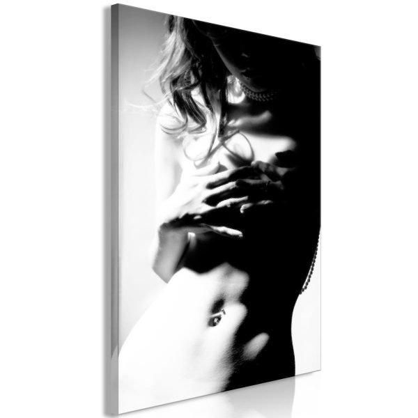 Canvas Print - Gentleness of Contrast (1-part) - Female Nude in Black and White