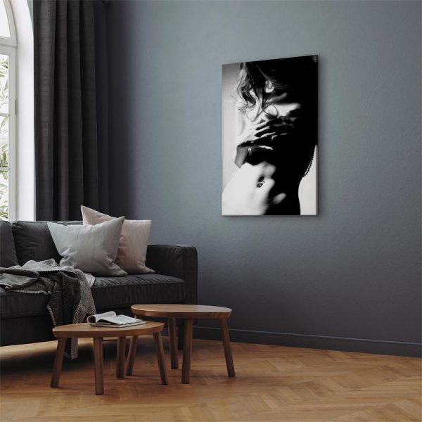 Canvas Print - Gentleness of Contrast (1-part) - Female Nude in Black and White