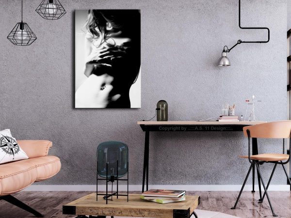 Canvas Print - Gentleness of Contrast (1-part) - Female Nude in Black and White