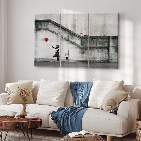 Canvas Print - Girl With a Balloon by Banksy - Image 3