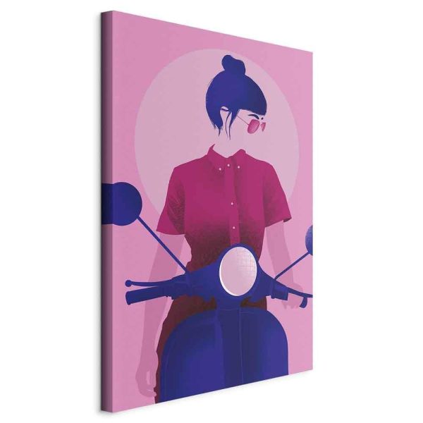 Canvas Print - Girl on Scooter (1 Part) Vertical
