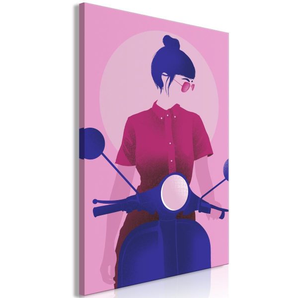 Canvas Print - Girl on Scooter (1 Part) Vertical