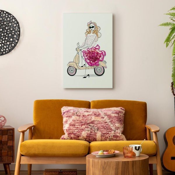 Canvas Print - Girl on a Scooter (1 Part) Vertical