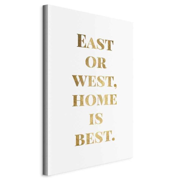 Canvas Print - Gold Home Is Best (1 Part) Vertical