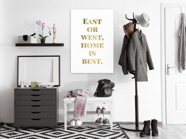 Canvas Print - Gold Home Is Best (1 Part) Vertical