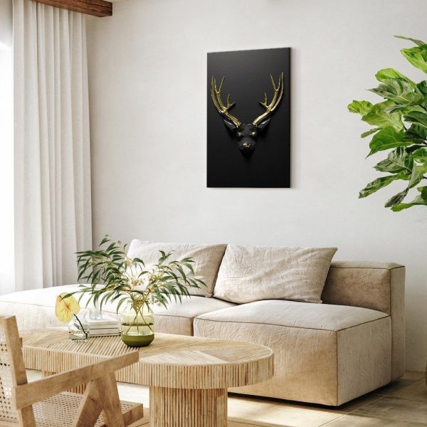 Canvas Print - Golden Antlers (1 Part) Vertical - Image 3