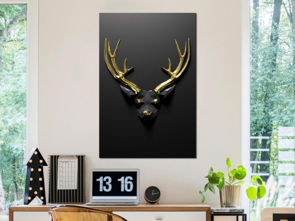 Canvas Print - Golden Antlers (1 Part) Vertical - Image 4