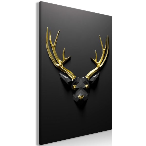 Canvas Print - Golden Antlers (1 Part) Vertical - Image 2