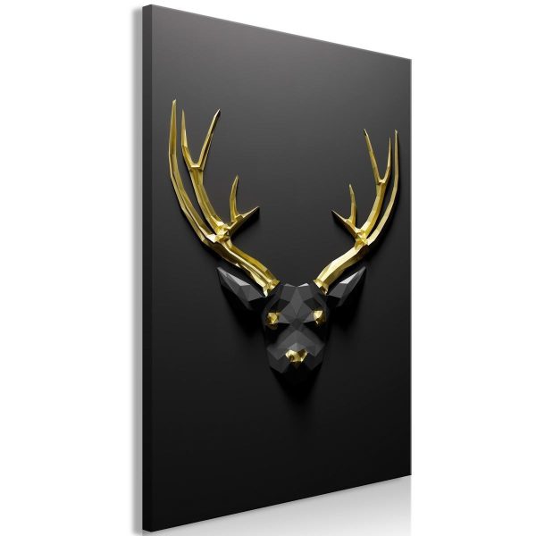 Canvas Print - Golden Antlers (1 Part) Vertical