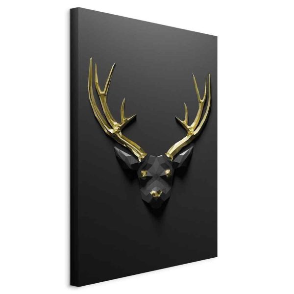 Canvas Print - Golden Antlers (1 Part) Vertical