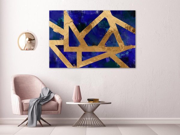 Canvas Print - Golden Geometry (1 Part) Wide