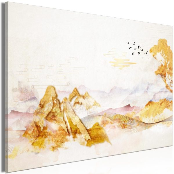Canvas Print - Golden Mountains (1 Part) Wide