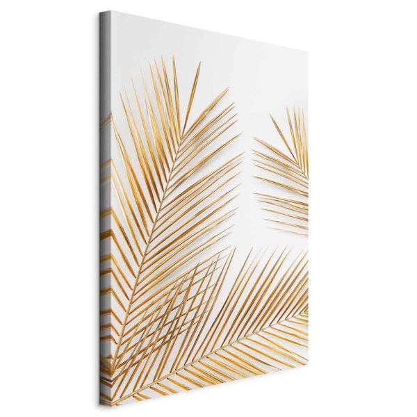 Canvas Print - Golden Palm Leaves (1 Part) Vertical