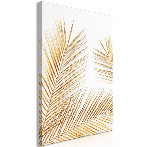 Canvas Print - Golden Palm Leaves (1 Part) Vertical
