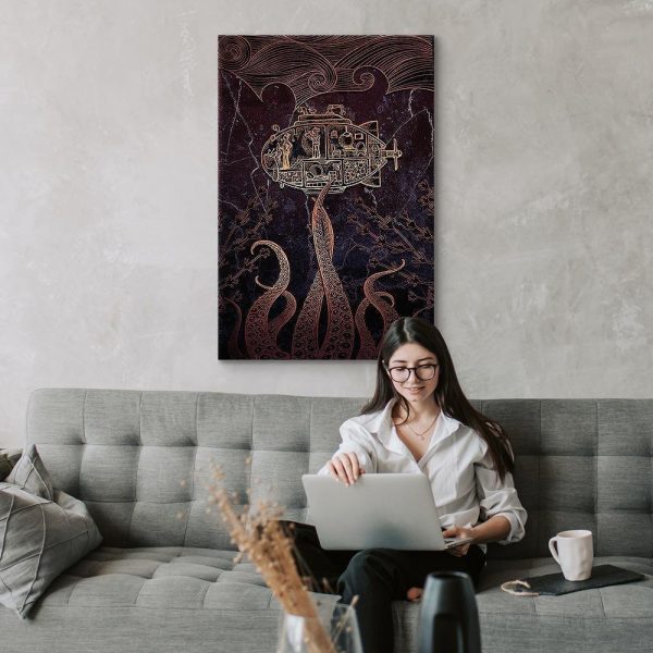 Canvas Print - Golden Submarine (1 Part) Vertical