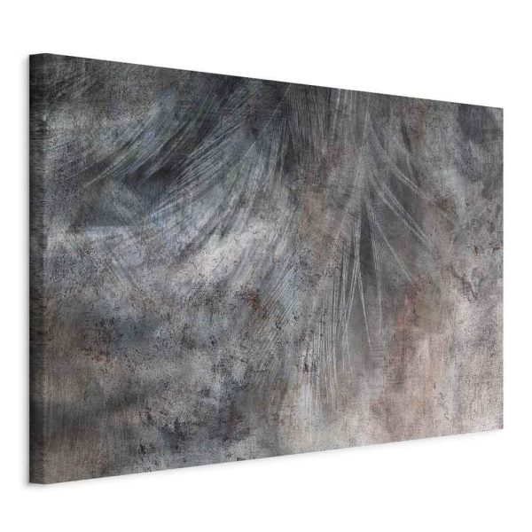 Canvas Print - Grey Feather (1 Part) Wide