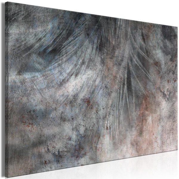 Canvas Print - Grey Feather (1 Part) Wide