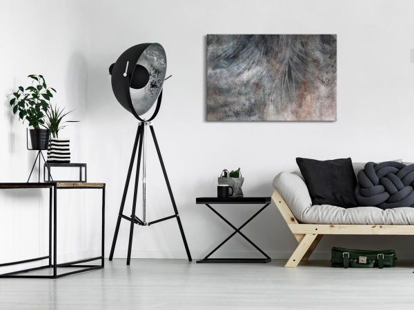 Canvas Print - Grey Feather (1 Part) Wide