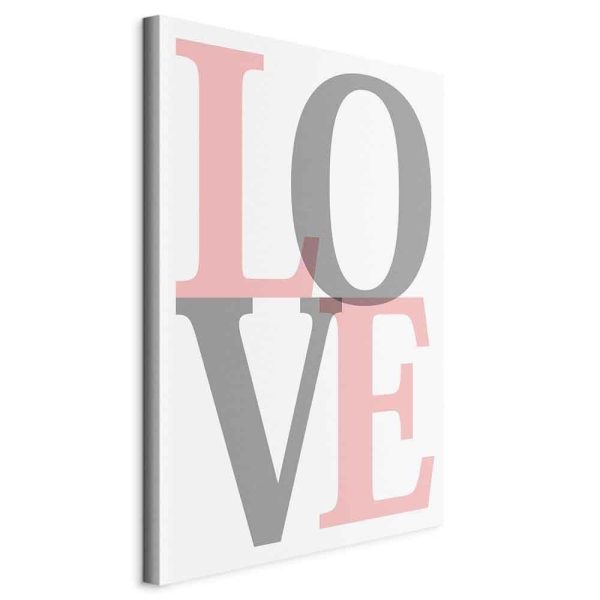 Canvas Print - Grey Love (1 Part) Vertical