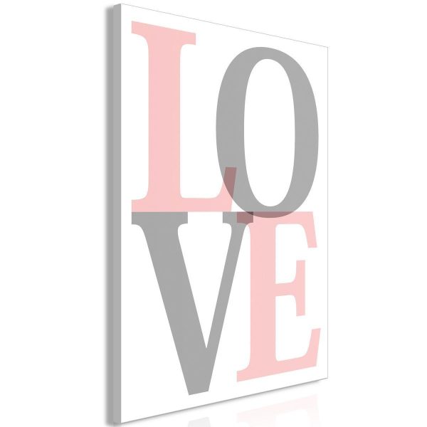 Canvas Print - Grey Love (1 Part) Vertical