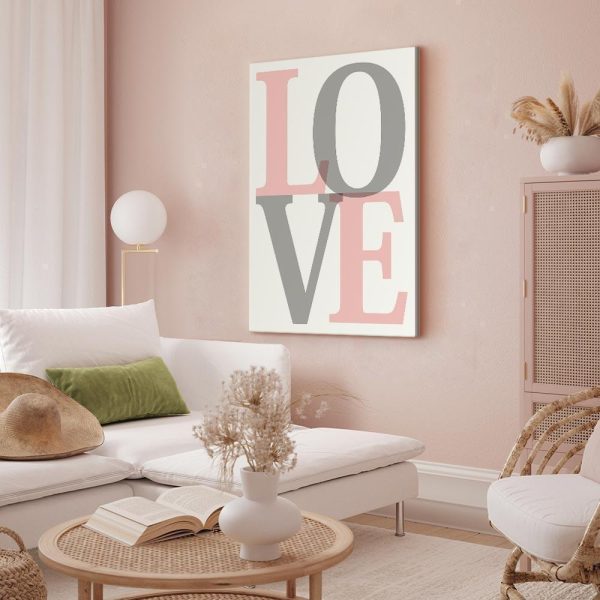 Canvas Print - Grey Love (1 Part) Vertical