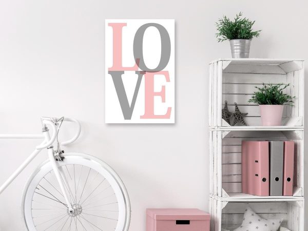 Canvas Print - Grey Love (1 Part) Vertical
