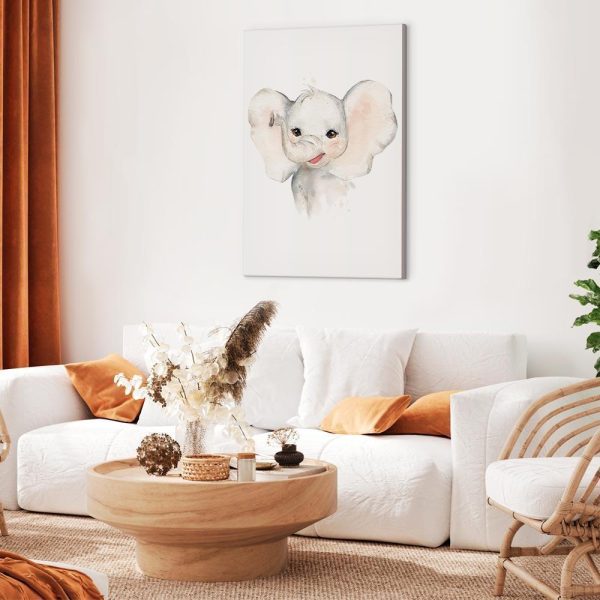 Canvas Print - Happy Elephant (1 Part) Vertical