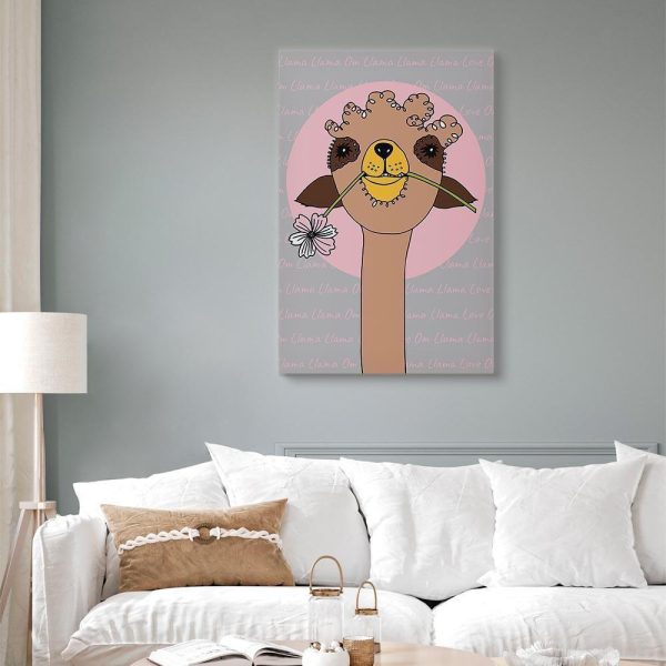 Canvas Print - Happy Llama (1 Part) Vertical