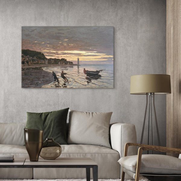 Canvas Print - Hauling a Boat Ashore, Honfleur