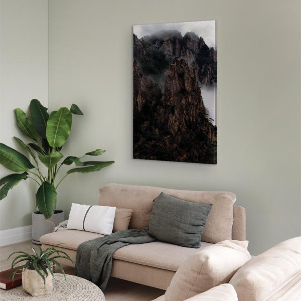 Canvas Print - Heart of Mountain Landscape (1-part) - Clouds Amid Rocks