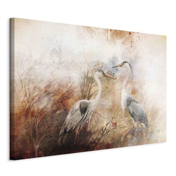 Canvas Print - Herons on the Hunt (1 Part) Wide