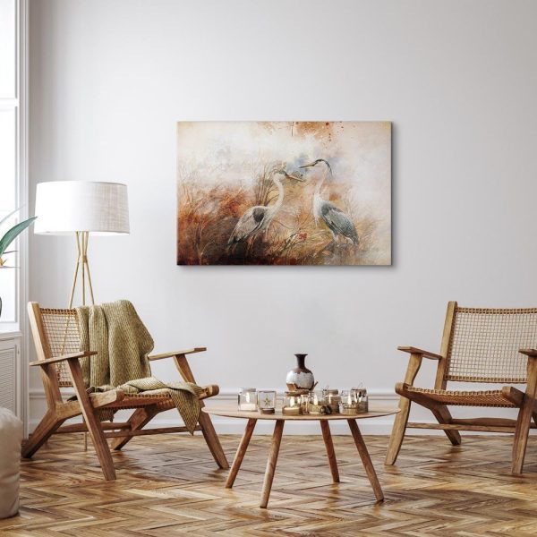 Canvas Print - Herons on the Hunt (1 Part) Wide - Image 3